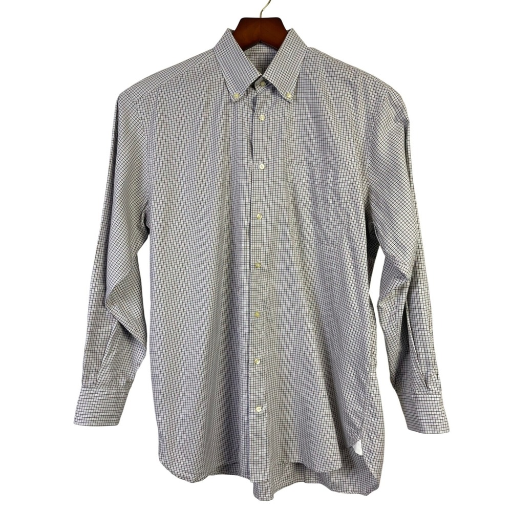 Peter Millar Men's Button Down Preppy Checkered Long Sleeve Dress Shirt‎ Size L